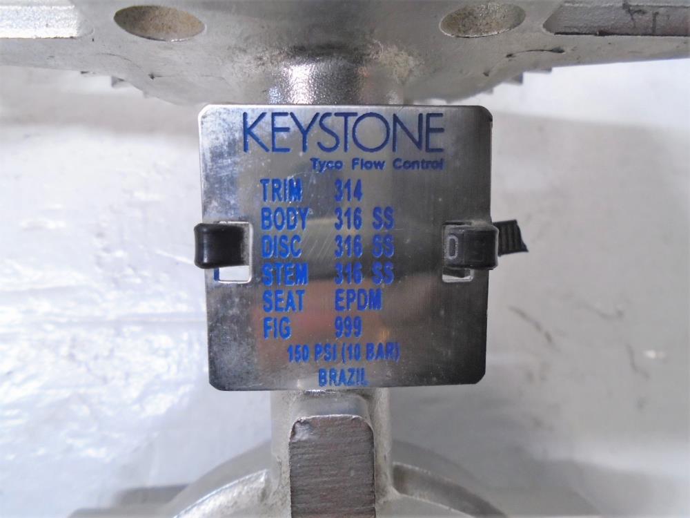 Keystone 2" 150# Stainless Steel Butterfly Valve, Figure #999